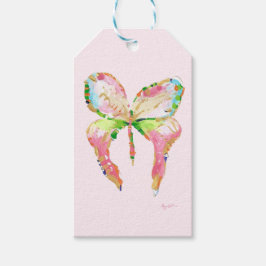 Rosa April Butterfly Gift Märkre Presentetikett