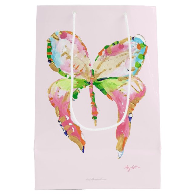 Rosa April Butterfly-presentpåse (Baksidan)