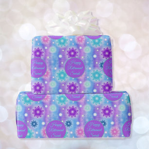 Rosa Aqua Blommigt Lycklig Pension personalize Nam Presentpapper