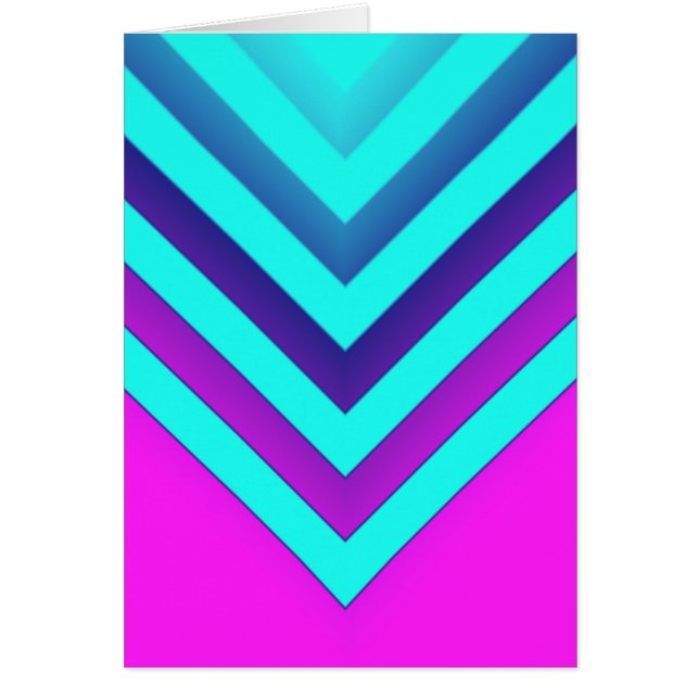 Rosa & Aqua Chevron Hälsningskort (Framsidan)