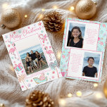 Rosa & Aqua Flamingo Beach-julfoto Julkort<br><div class="desc">PreppyPrint.com - Fira jul i stil! Lägg till personligens beröring till de här julkorten. Överför den här designen även till de produkter du vill ha! Klicka på rutan under "Zazzle Logotyp" för att ta bort Zazzle- logotypen från baksidan av kortet. Besök min designerbutik, PreppyPrint.com, för att få information om hur...</div>