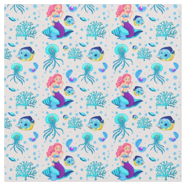 Rosa Aqua-Sjöjungfrun på undervattensfisk i sjöhel Tyg (Närbild)