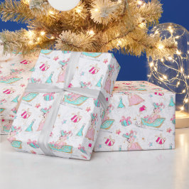 Rosa & Aqua Skating & Santa Bags jul Presentpapper