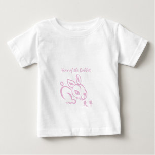 Rosa år av kaninen - kinesiskt nytt år tee shirt