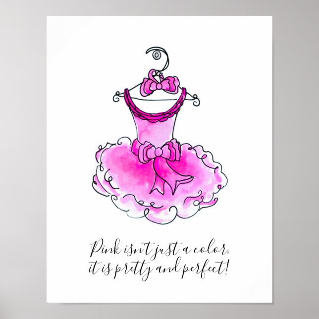 Rosa är inte bara en färg-flickors rosa party-klän poster (Framsidan)