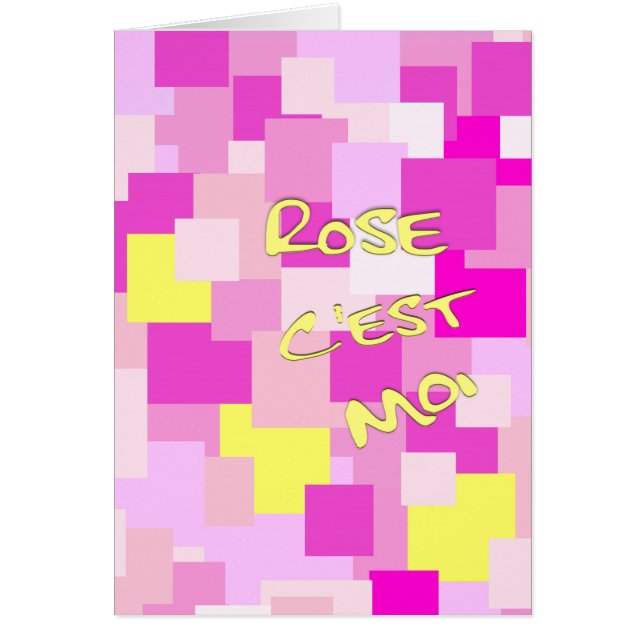 Rosa är jag hälsningskort (Framsidan)