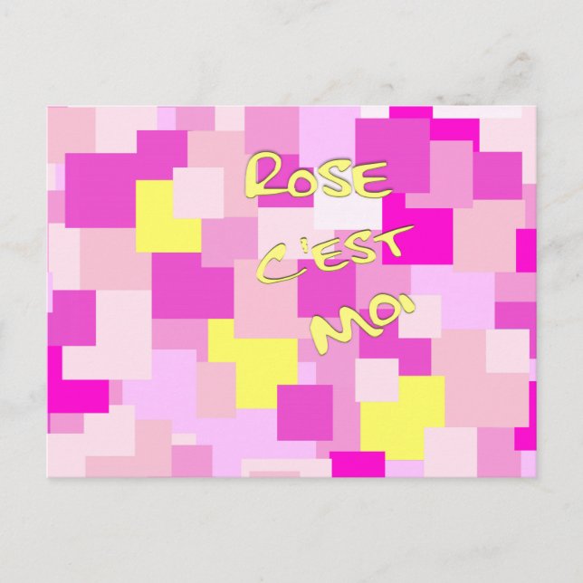 Rosa är jag vykort (Framsida)