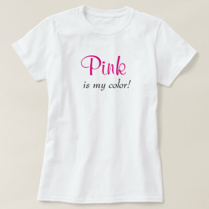 Rosa Är Min Färg Söt Typografi Tjejaktig Text T Shirt