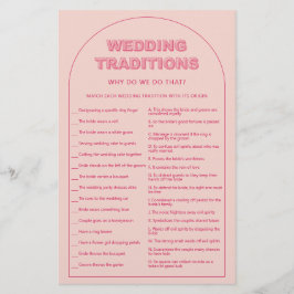 Rosa Arch bröllop Traditions möhippa-spel Flygblad
