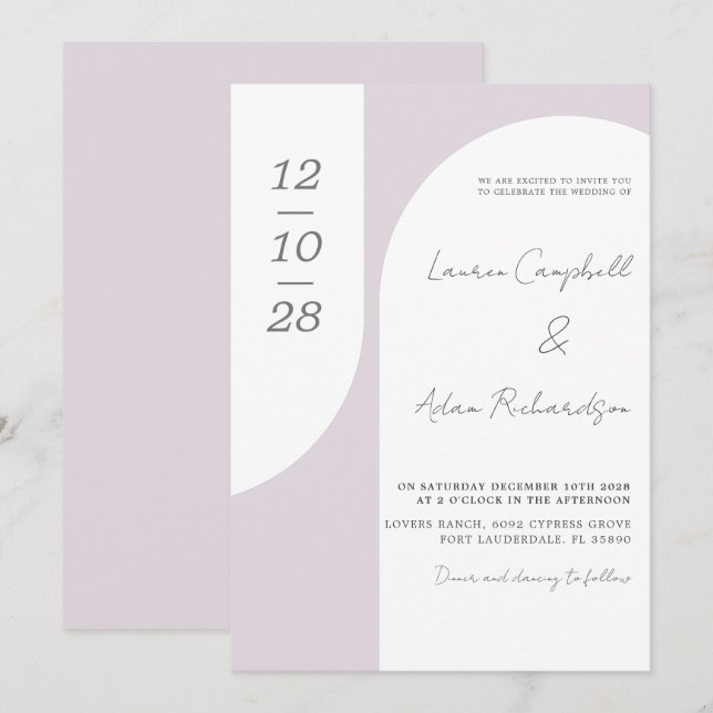  Rosa Arch & Calligraphy Bröllop Inbjudningar (Fram/baksida)