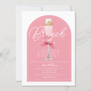Rosa Arch Champagne Brunch & Bubly Möhippa Inbjudningar