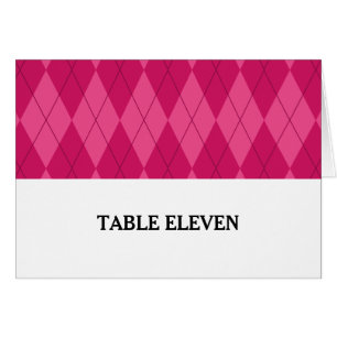 Rosa Argyle Bordsnummer Card Hälsningskort