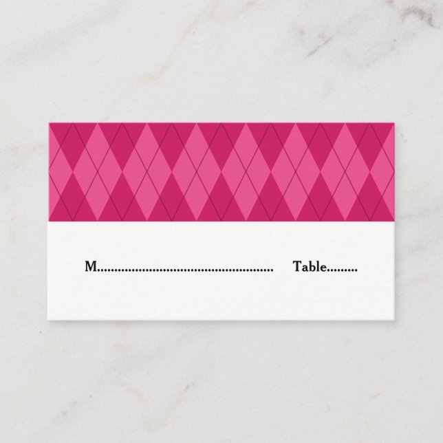 Rosa Argyle Bröllop Place Card Placeringskort (Framsida)