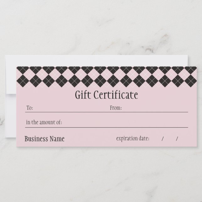 Rosa Argyle Gift Certificate (Framsida)