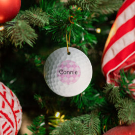 Rosa Argyle Golf Älskare Personlig Ornament