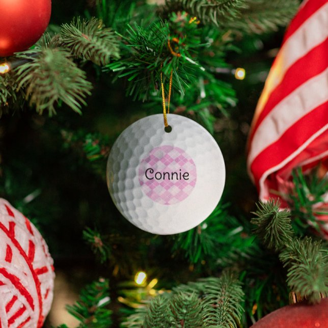 Rosa Argyle Golf Älskare Personlig Ornament (Skapare uppladdad)