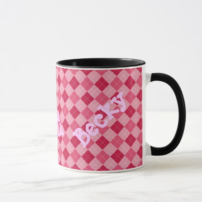 Rosa Argyle Monogrammugg Mugg (Höger)