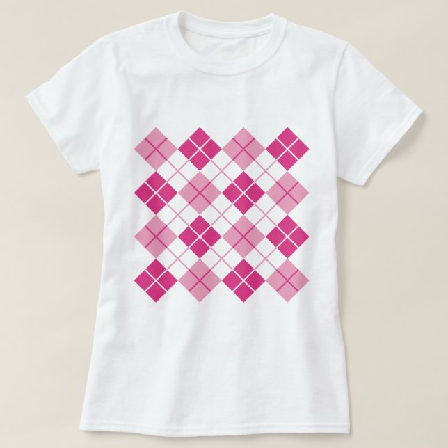 Rosa Argyle Mönster T-shirt (Design framsida)