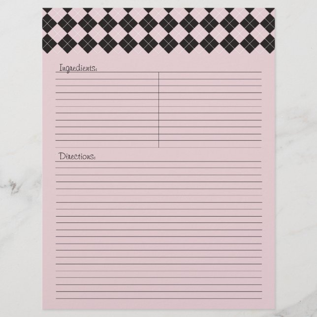 Rosa Argyle Recipe Letterhead (Framsida)