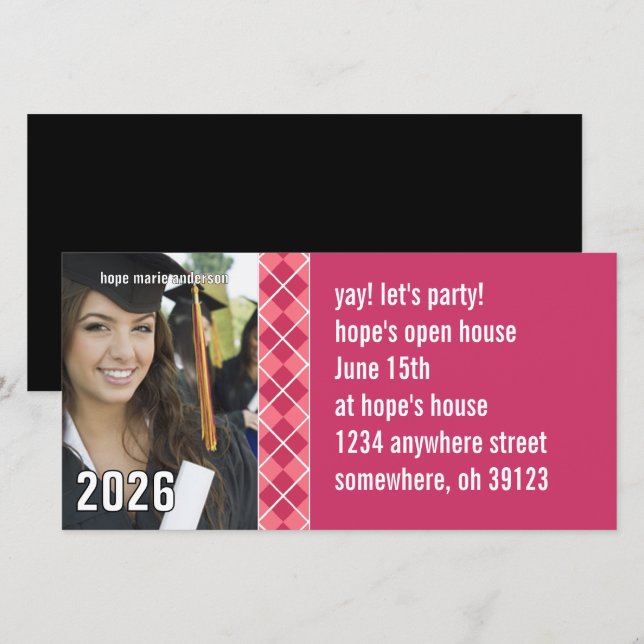 Rosa Argyle Senior Bilder Photo Studenten (Fram/baksida)