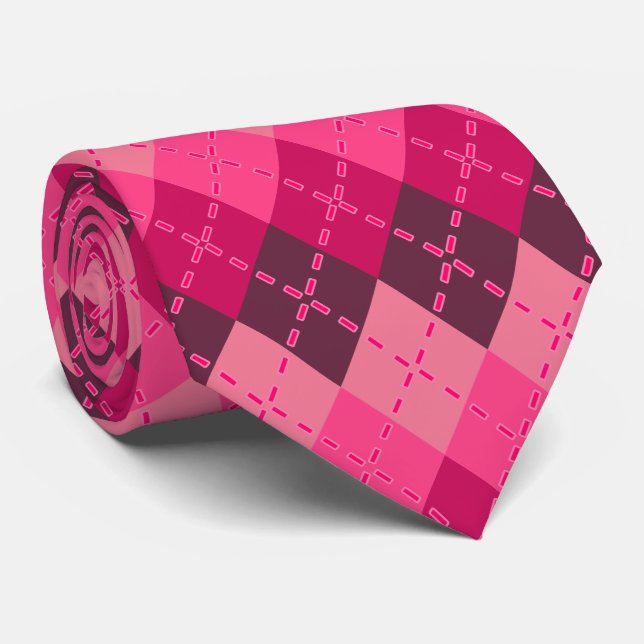 Rosa Argyle Sportig Preppy Slips (Rullad)