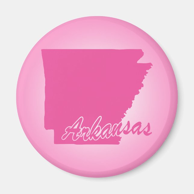Rosa Arkansas Magnet för delstaten (Framsidan)