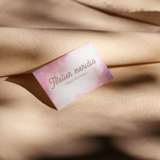 Rosa arrangör för evenemang Watercolor Event Plann Visitkort