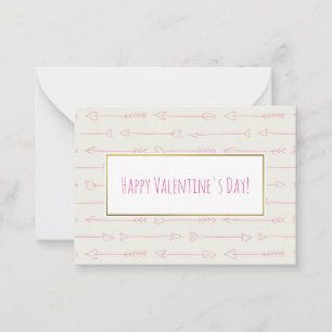 Rosa Arrows Valentine Cards 100-pack Anteckningskort