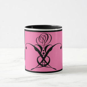 Rosa Art Deco Black Flourish Ro Mugg