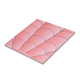 Rosa Art Deco-design Kakelplatta
