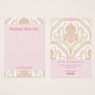 Rosa Art Nouveau Blommig Örhänge Visningskort Visitkort