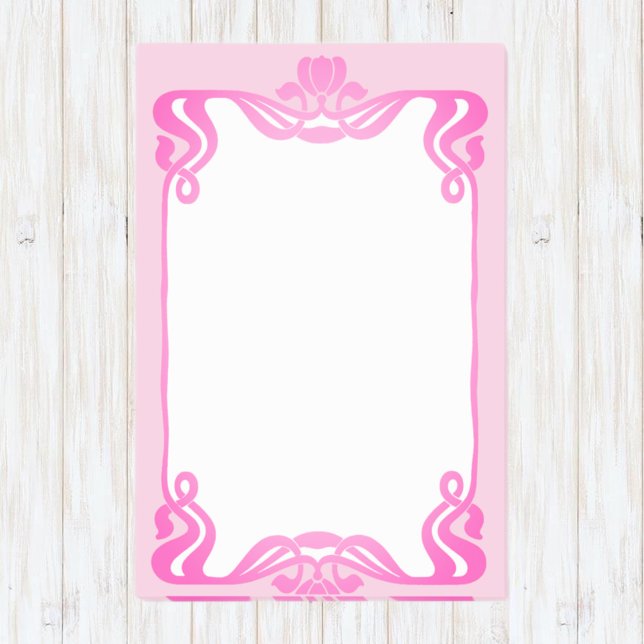 Rosa Art nouveau Gräns Post-it Block (Skapare uppladdad)