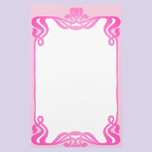 Rosa Art Nouveau-kant brevpapper