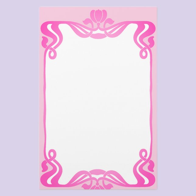 Rosa Art Nouveau-kant brevpapper (Skapare uppladdad)