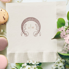 Rosa Art nouveau Monogram Initialer Bord Decor Pappersservett