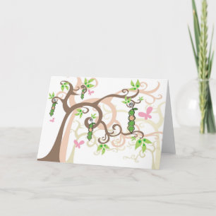 Rosa ärta i ett kort för baby shower för