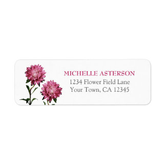 Rosa Aster Return-adressetikett Returadress Etikett