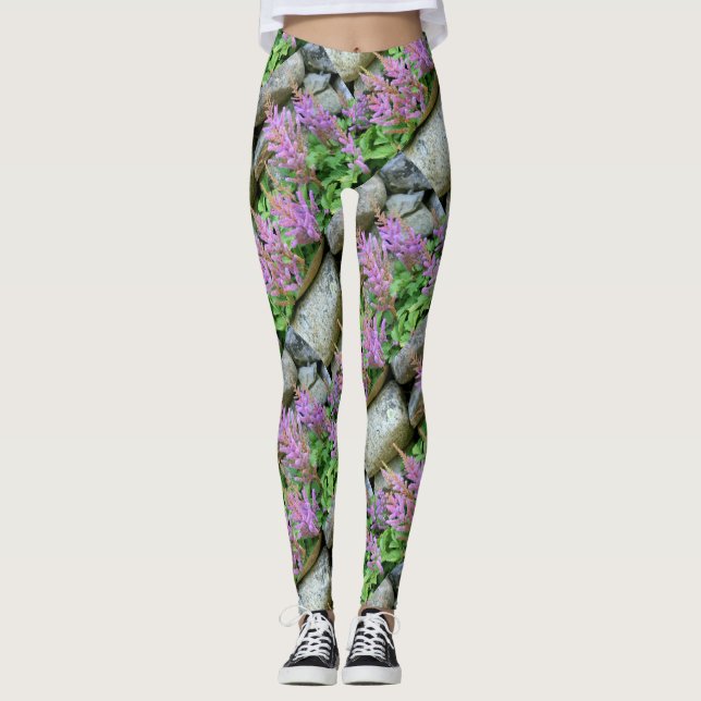 rosa astilbe grått leggings (Framsida)