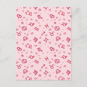 Rosa astrologi Zodiak Symbol Tecken  Meddelande Vykort