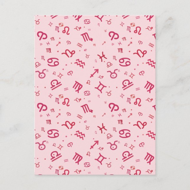 Rosa astrologi Zodiak Symbol Tecken  Meddelande Vykort (Framsida)