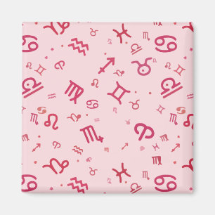Rosa Astrology Zodiac Symbol-tecken Magnet