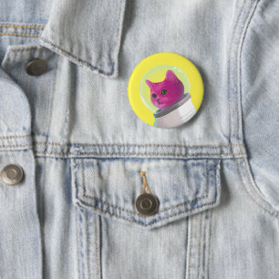 Rosa astronaut-katt knapp