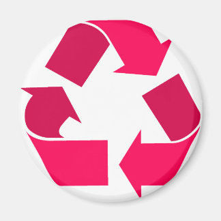 rosa återvinna symbol magnet