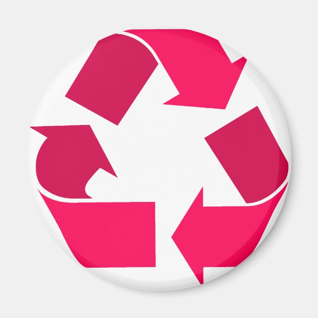 rosa återvinna symbol magnet (Framsidan)