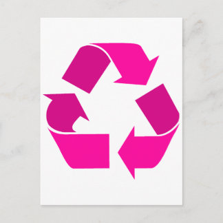 rosa återvinna symbol vykort