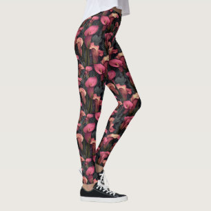 Rosa atletiska Calla liljor Förtjusande bästa pres Leggings