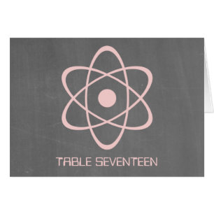 Rosa Atomic Chalkboard-Bordsnummer Card Hälsningskort