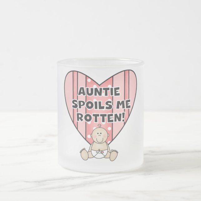 Rosa Auntie Spoliera Me Tshirts och gåvor Frostad Glasmugg (Center)
