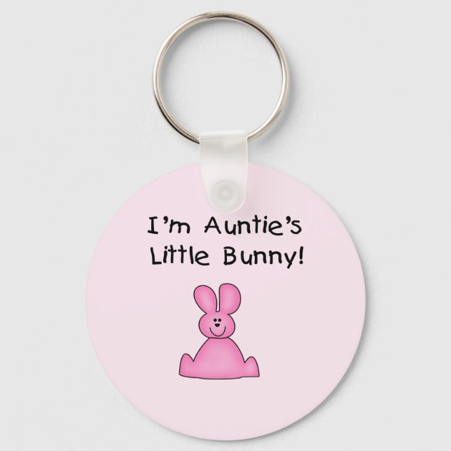 Rosa Auntie's Little Bunny T-shirts and Gifts Nyckelring (Framsida)
