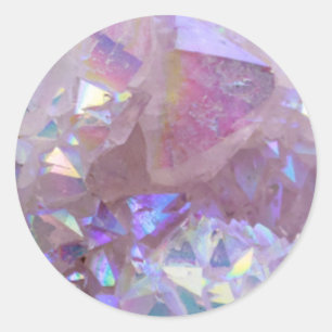 Rosa Aura Crystals Runt Klistermärke